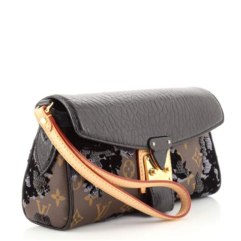 Louis Vuitton Manege Clutch Fleur De Jais Monogram Canvas.